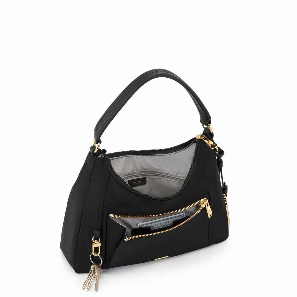 Voyageur Adelaide Hobo Crossbody Black/Gold